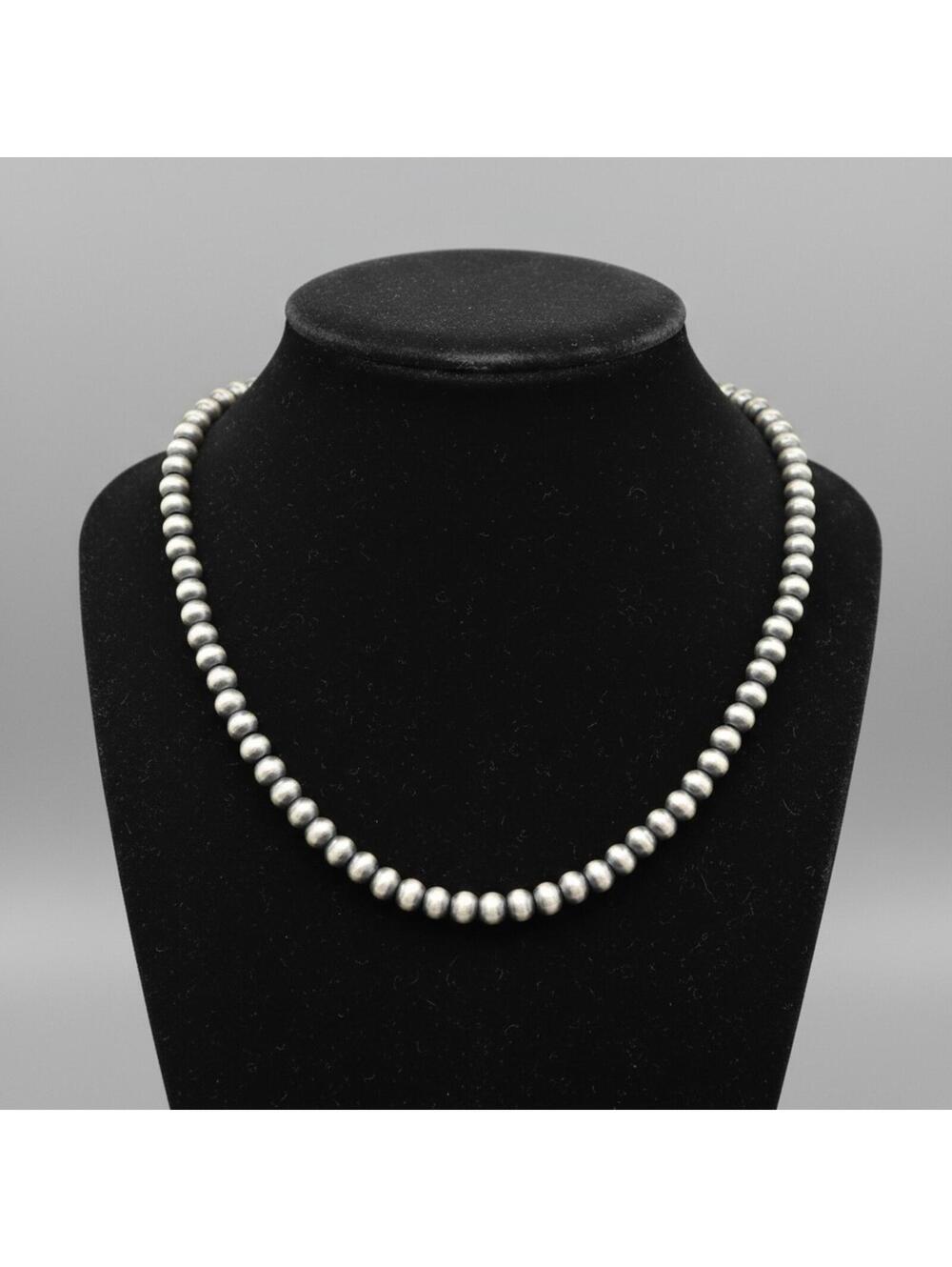 18" Sterling Silver 5mm Bead / Desert Pearl Bead Necklace